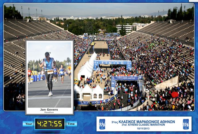 De eerste marathon: die van Athene in 2013.