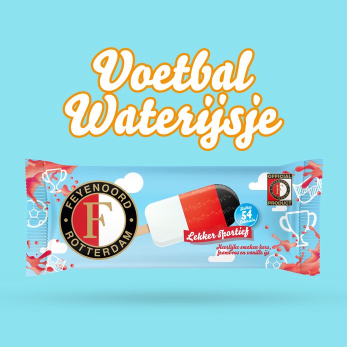 De Rotterdamse voetbalclub heeft samen met MerchandIce een ijslolly in de clubkleuren rood, wit, zwart ontwikkeld.