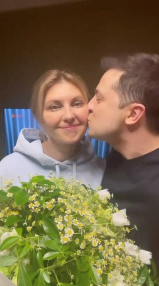 Olena Zelenska naast haar echtgenoot Volodymyr Zelensky.