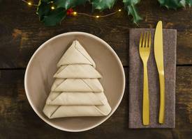 Gezellige kersttafel: vouw zelf de kerstboompjes