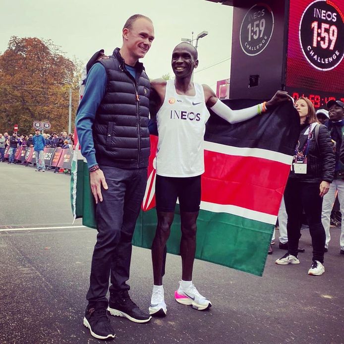 Froome ging Kipchoge aanmoedigen bij zijn marathon onder de twee uur