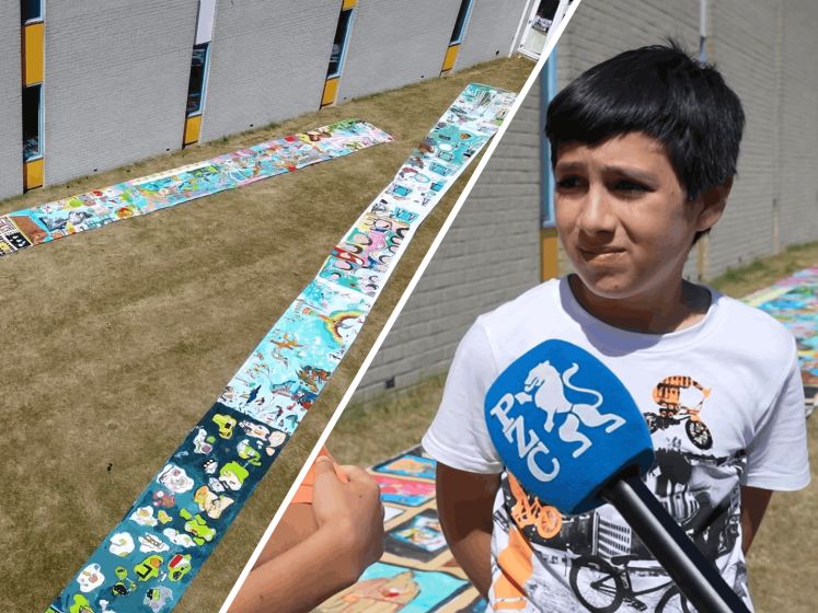 Zeeuwse kinderen maken langste schilderij ter wereld