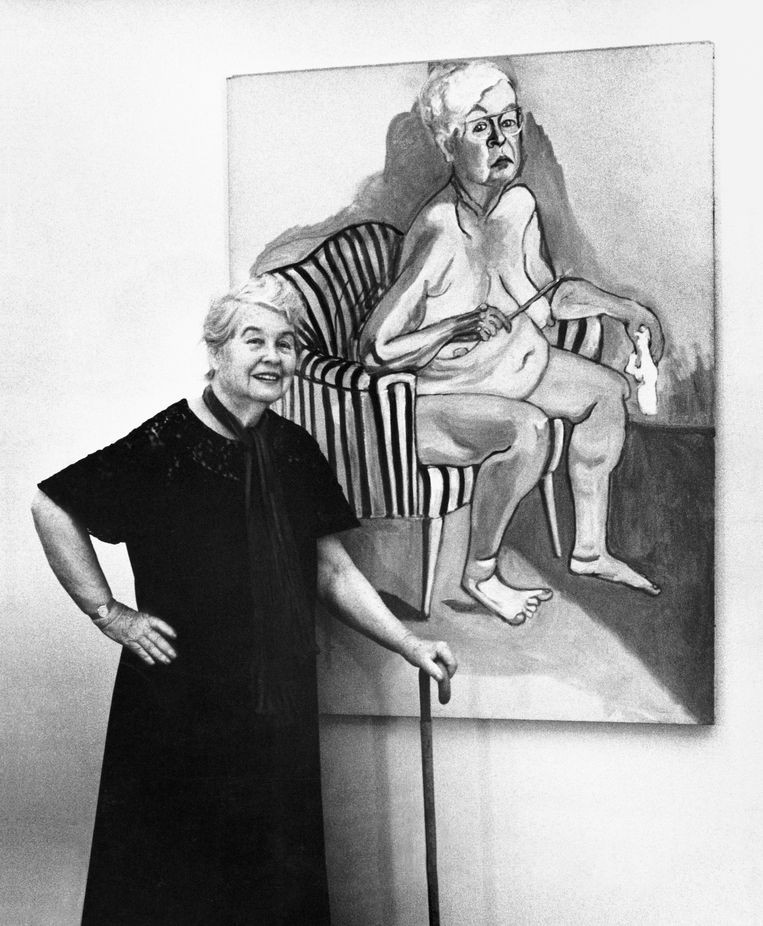 Alice Neel. De Amerikaanse schilder Alice Neel (1900-1984) was een even meesterlijke als onbarmhartige portrettist. Haar naakten zijn onverminderd overrompelend. Beeld Getty Images