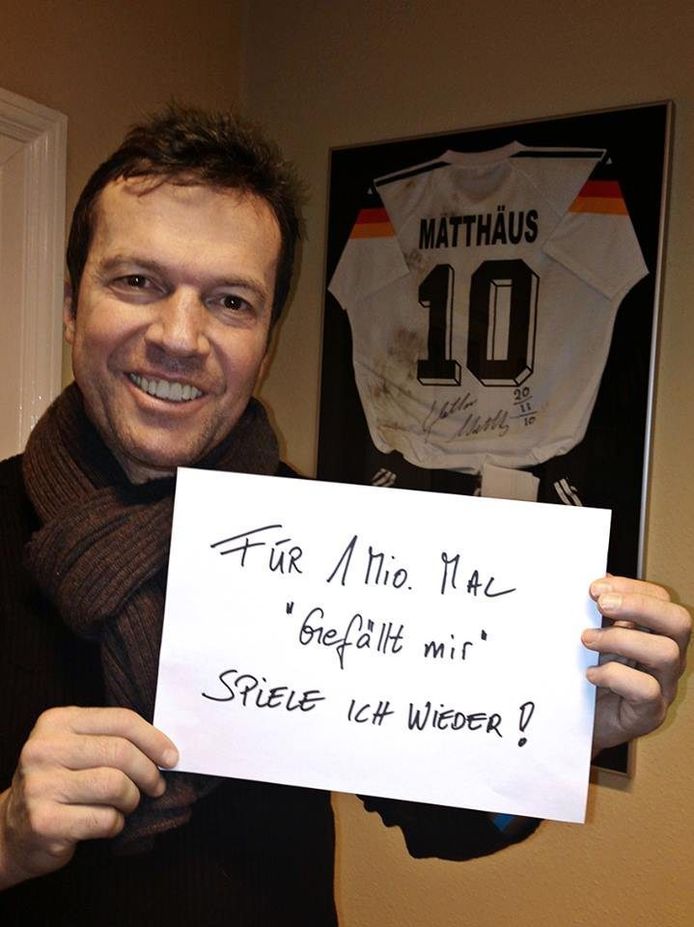 Lothar Matthäus gaat terug voetballen bij miljoen likes op ...