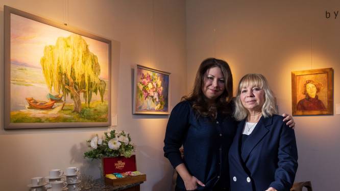 Iryna Kravchenko wist haar schilderijen met veel moeite uit Kiev te krijgen, nu zijn ze te zien in Den Bosch
