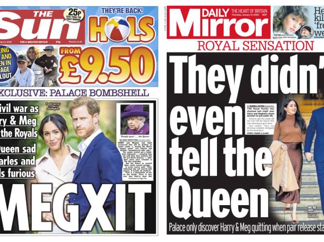 Britse kranten snoeihard over ‘Megxit’: “Het voelt als een mes in de rug”