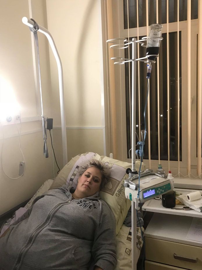 Willeke Kafoe in het ziekenhuis in Moskou.