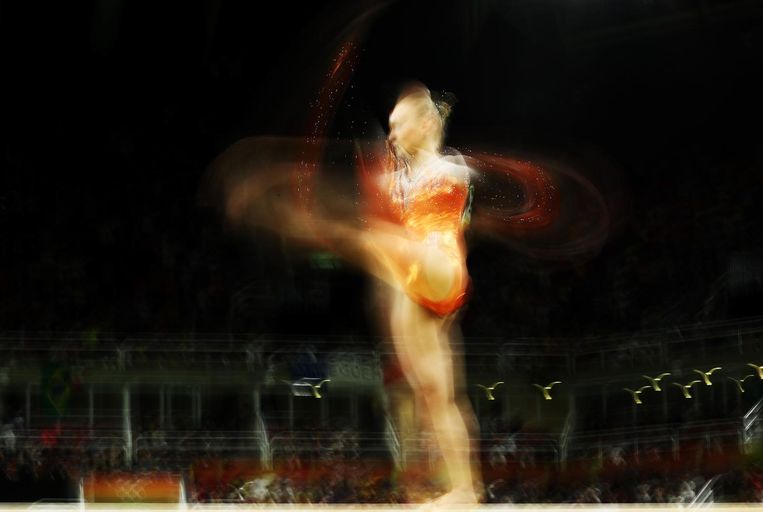 Wevers doet de 'Sanne Wevers'. Beeld getty