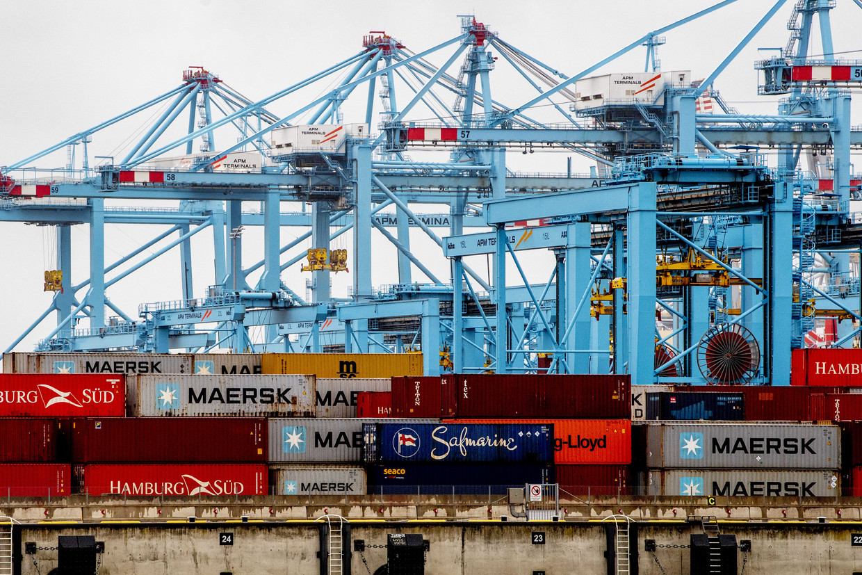 De wereldhandel steeg enorm, mede door stijgingen in containervervoer. Beeld ANP