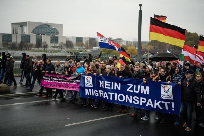 Op 11 november protesteerde de rechts-populistische AfD tegen het migratiepact in Berlijn.