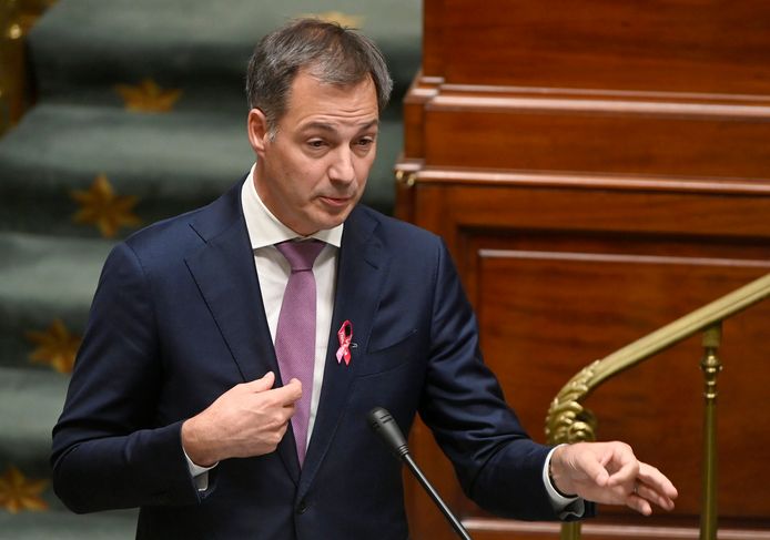 Archiefbeeld. Premier Alexander De Croo (Open Vld) spreekt in de Kamer. (29/09/22)