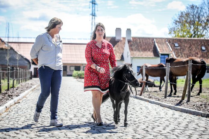 Monique Van Den Abbeel met haar paardje.