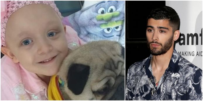 Zayn Malik doneerde 10.000 pond voor de behandeling van het zieke Britse meisje Caitlin.