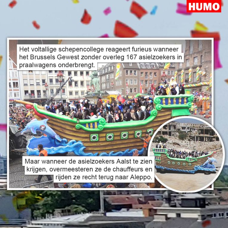 Gat van de wereld op Aalst Carnaval Beeld Humo
