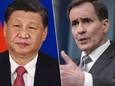 De Chinese president Xi Jinping en de woordvoerder van de Amerikaanse Nationale Veiligheidsraad John Kirby.