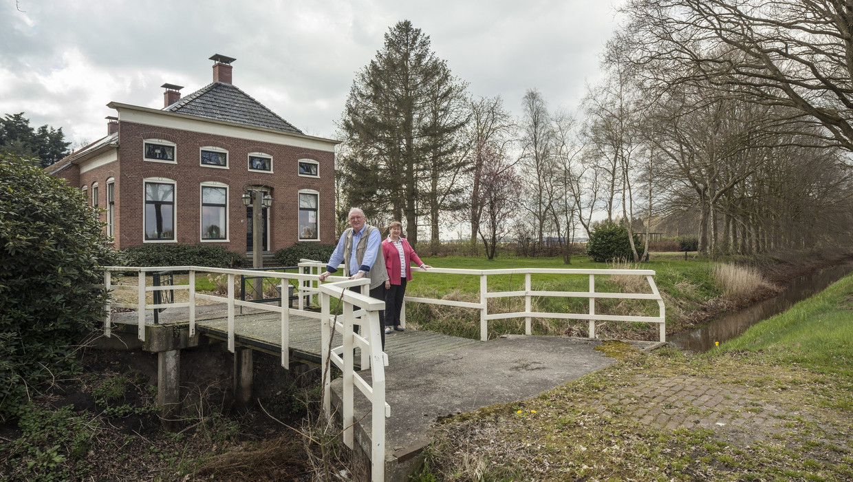 Theo en Adri van Ruiten bij hun lavendelboerderij Ruitenborgh in Nieuwediep, waarbij een windpark zal verrijzen. Beeld Harry Cock / de Volkskrant