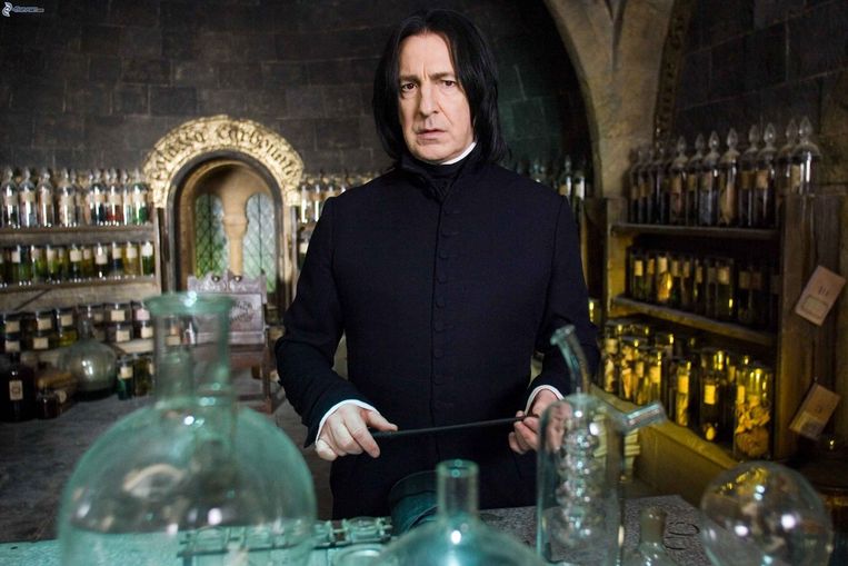 Rickman in zijn rol als Sneep in Harry Potter Beeld  