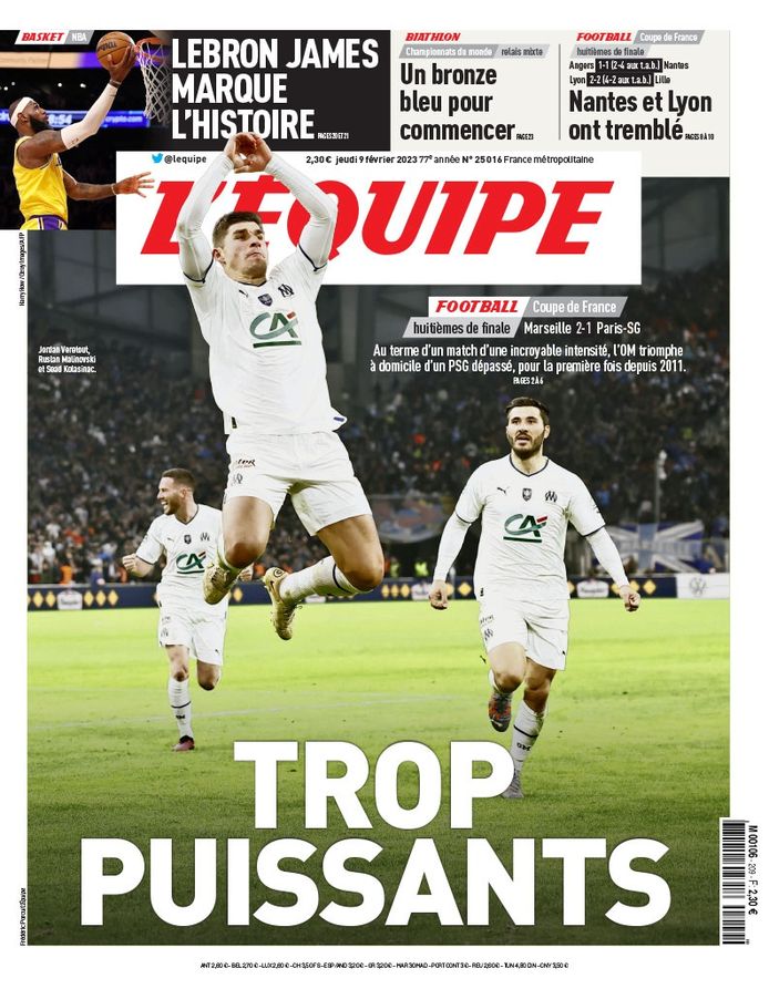 "Te krachtig", aldus L'Équipe over Marseille en Malinovskyi.