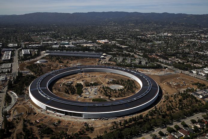 Het hoofdkwartier van Apple in Cupertino, Californië.