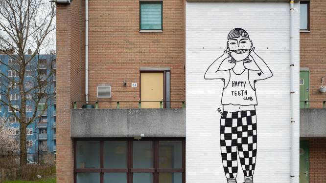 Nieuwe metershoge muurschildering in Nieuw Gent duidt op belang van goede tandverzorging