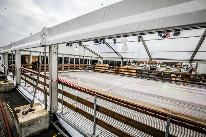 De schaatspiste in Bredene is bijna klaar