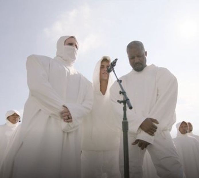 Marilyn Manson, Justin Bieber et Kanye West lors du Sunday Service du 31 octobre.