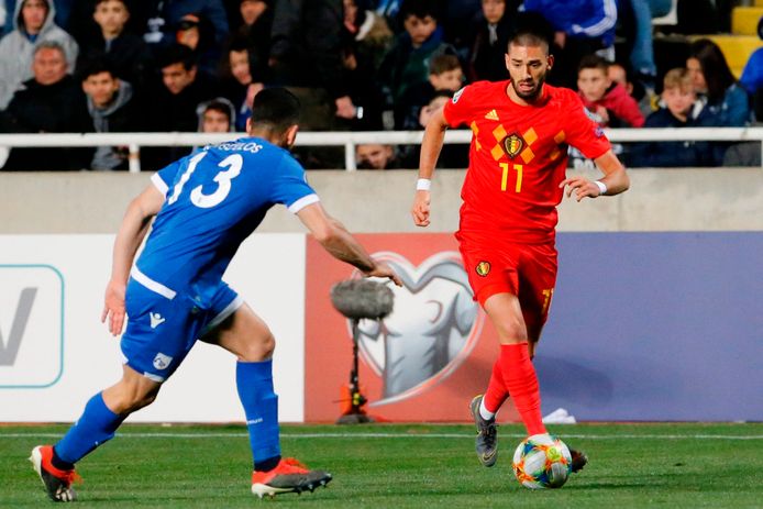 Carrasco gisteren met de Rode Duivels tegen Cyprus.