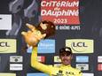 Christophe Laporte in de gele trui.