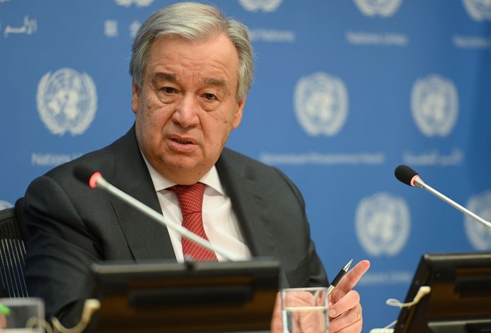 VN-baas António Guterres waarschuwt: "Wereld zal een zware prijs betalen voor te weinig eenheid over corona.”