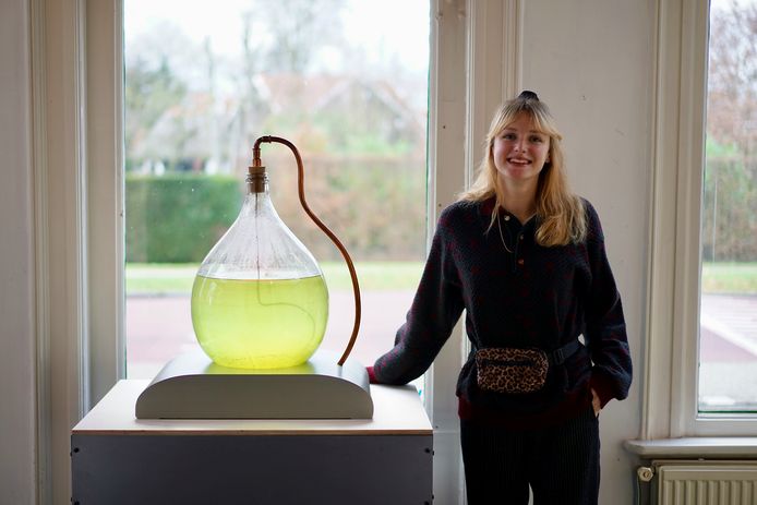 Kunstenaar Annabel Konings doet onderzoek naar de invloed van algen op de luchtkwaliteit.  Ze exposeerde vorig jaar in het Kunststation Delden en is een van de deelnemende kunstenaars aan ‘Less | Better’.