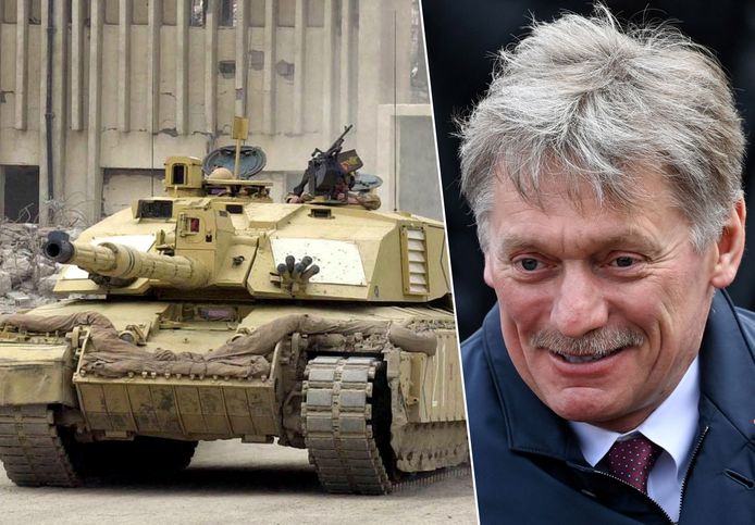 "Deze tanks branden en zullen branden", aldus Kremlin-woordvoerder Dmitri Peskov.