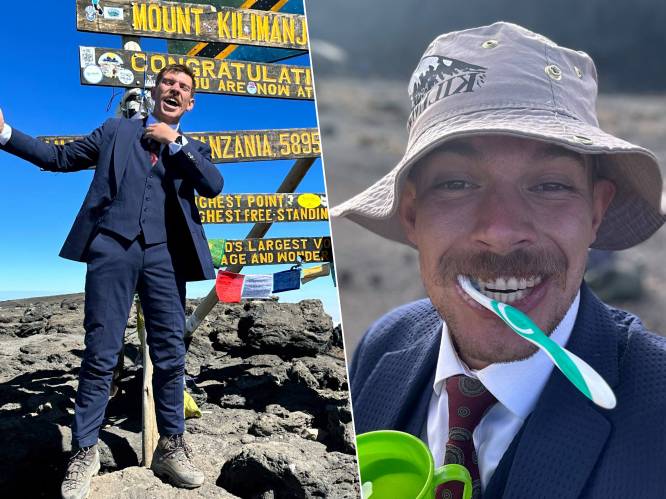 Belgische kleermaker beklimt als eerste ter wereld de Kilimanjaro in maatpak: “Ik doe dit nooit meer”