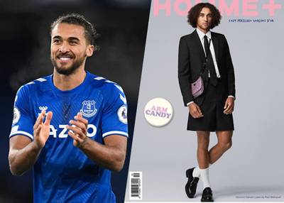 Everton-spits over de tongen in Engeland met opvallende outfit op cover van modeblad