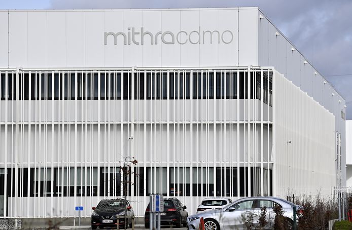 Het bedrijfsgebouw van het farmabedrijf Mithra in Flemalle in de buurt van Luik.