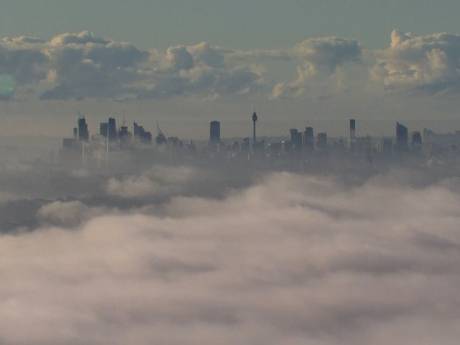 Sydney disparaît... dans un épais brouillard