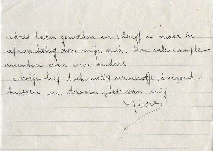 Liefdesbrief uit 1945.