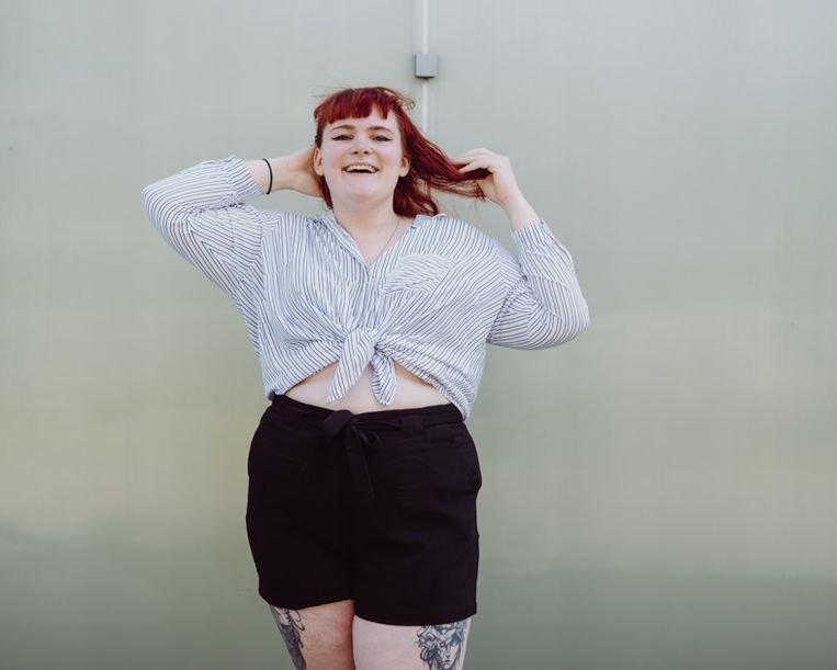 Marijne (22): ‘Ik wil laten zien dat je moet dragen waar je je mooi in voelt, wars van je lichaamsvorm of gewicht.’ Beeld Wouter Maeckelberghe