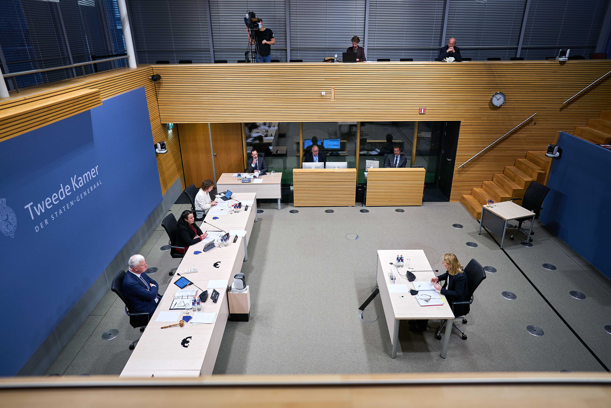 Manon Leijten, secretaris-generaal ministerie van financiën 2013-2019, wordt gehoord door de parlementaire enquêtecommissie Kinderopvangtoeslag.  Beeld ANP