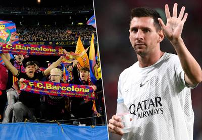 KIJK. Luide boodschap in Camp nou: Barça-fans bezingen Messi tijdens Clásico