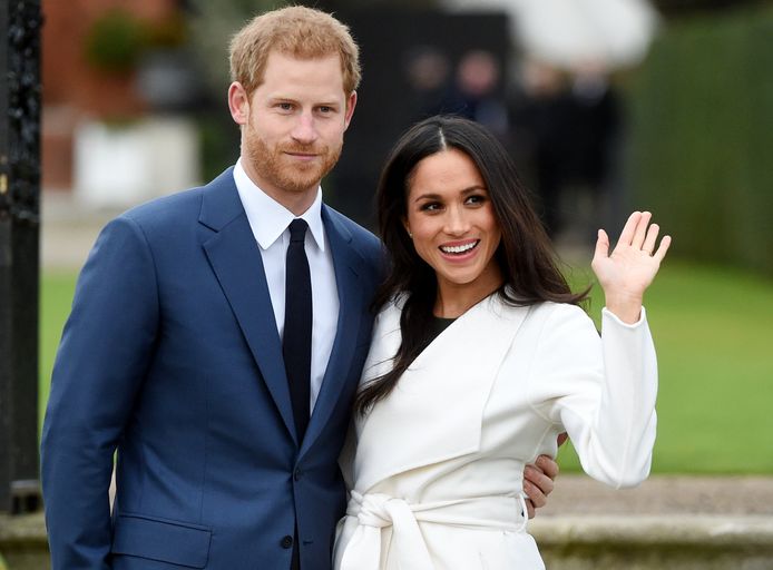 Prins Harry en Meghan Markle kondigen hun verloving aan op 27 november 2017 in   Kensington Palace in London.
