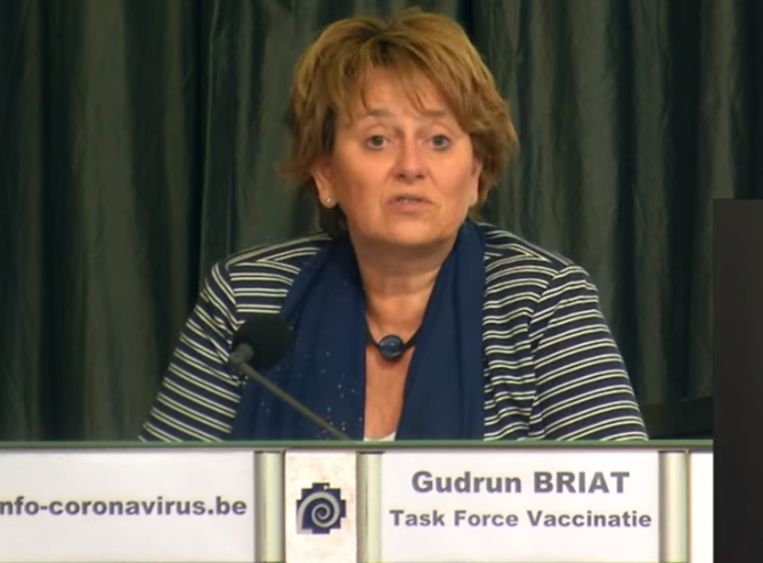 'Beter een laat vaccin dan geen vaccin', zegt Gudrun Briat, woordvoerder van de Taskforce Vaccinatie. Beeld Sciensano