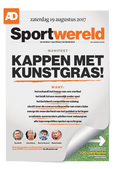 Onderteken hier het pamflet tegen kunstgras in de eredivisie!