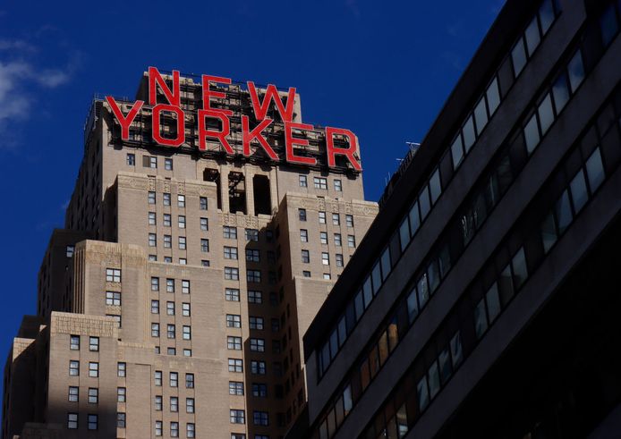 The famous New Yorker sign on the hotel.