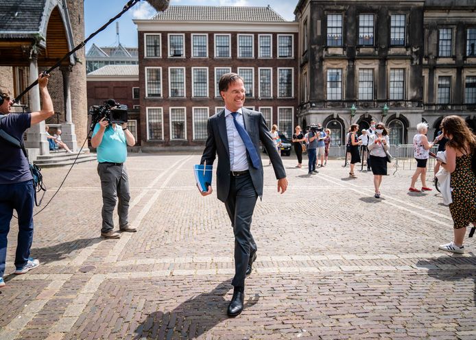 Demissionair premier Mark Rutte op het Binnenhof.