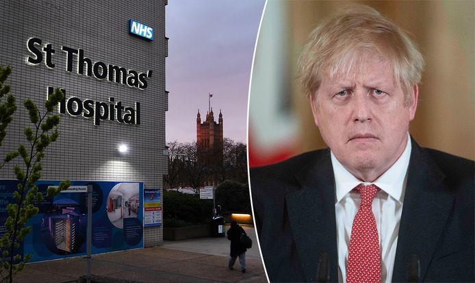 Boris Johnson is opgenomen in het St Thomas' Hospital in London.