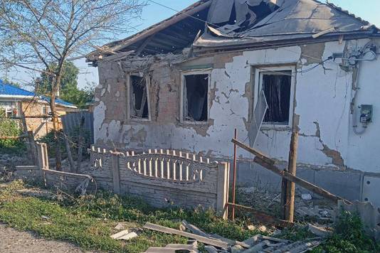 Schade in Belgorod na vermeende Oekraïense aanval.