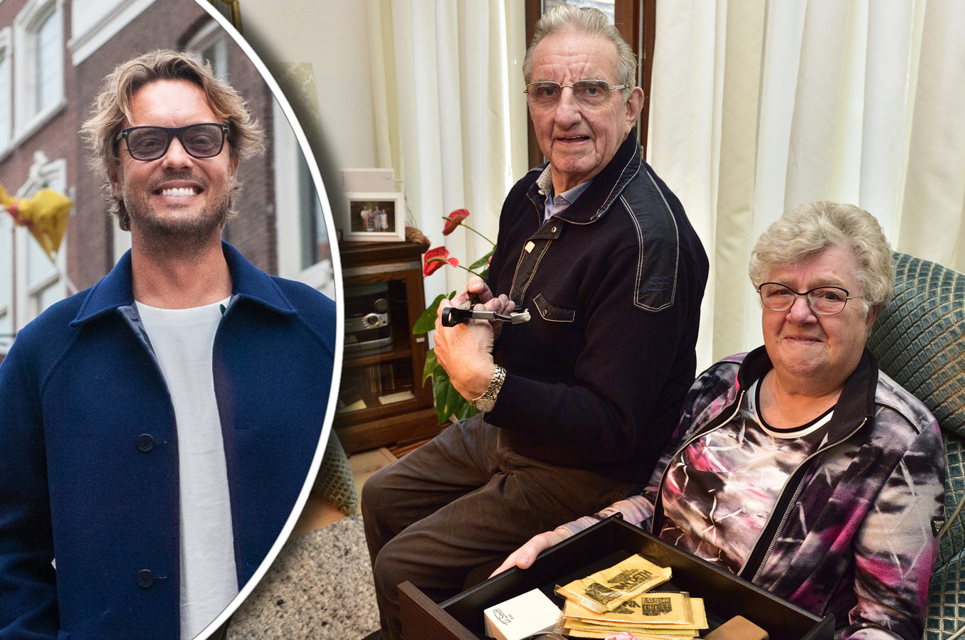 Bas Smit en andere ‘kerstengelen’ in de bres voor bestolen tachtigers Fred en Corrie Foto AD.nl