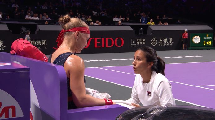 Kiki Bertens met haar nieuwe coach Elise Tamaëla