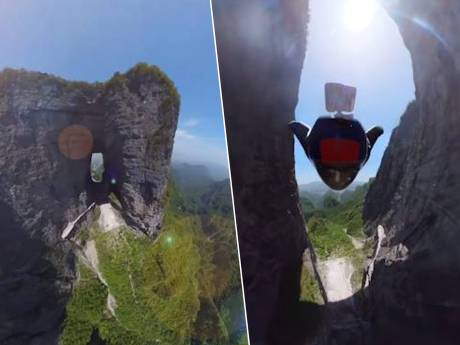 Un pilote de wingsuit traverse la “montagne de la Porte du Ciel” à plus de 180 km/h