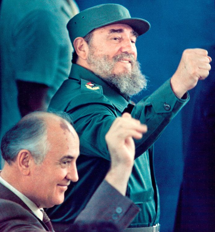 Met de Cubaanse communistische leider Fidel Castro in 1989.
